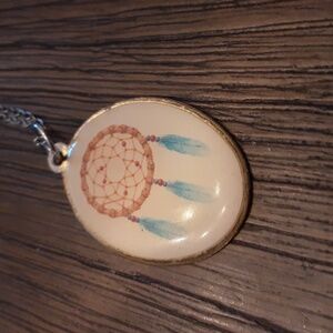 Necklace Dream Catcher gold and silver tone